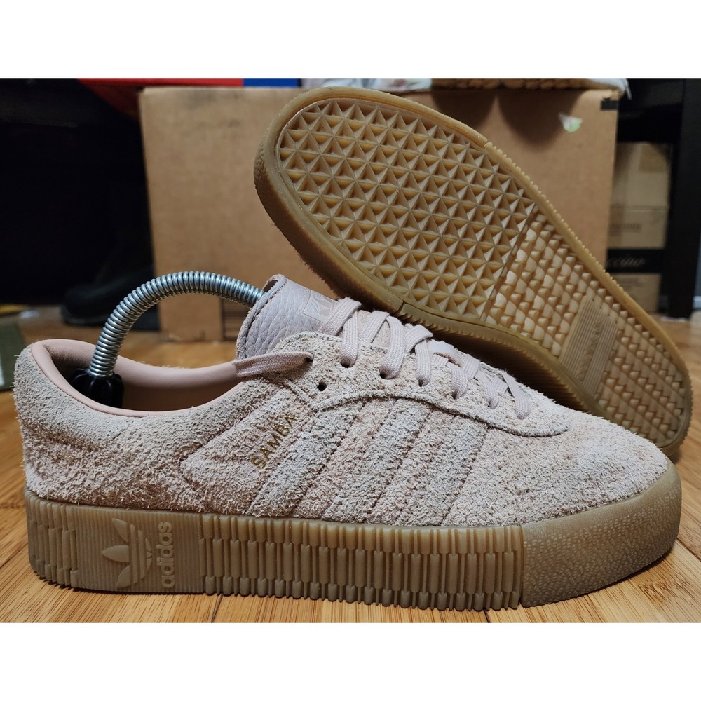 Adidas Samba Rose Ash Pearl Pink Suede Platform Sneakers Women Size 9.5 B37861